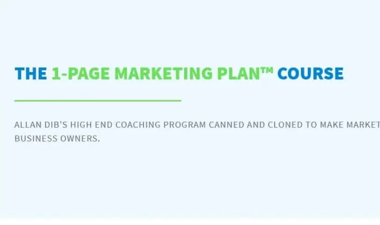 Allan Dib – The 1-Page Marketing Plan Course