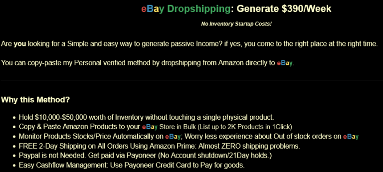 [METHOD] ⚡️➡️$390/Week BLUEPRINT+PROOF|✅Scalable Method|❤️Amazon to eBay Dropship✅