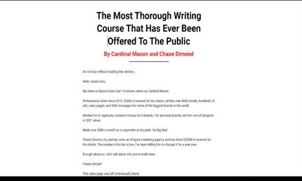 Cardinal Mason and Chase Dimond – Copy MBA + The Freelancing Masterclass
