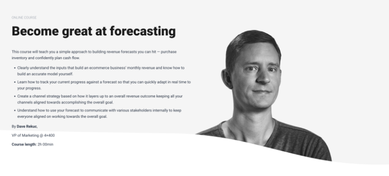 Dave Rekuc (CXL) – Ecommerce Forecasting