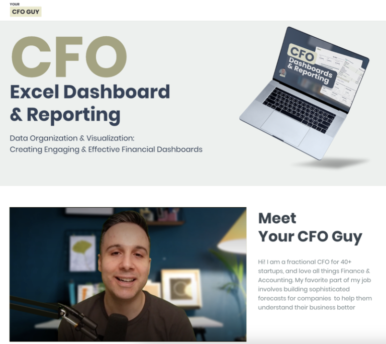 Josh Aharonoff – CFO Excel Dashboard & Reporting