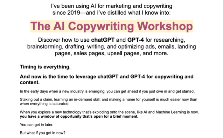 Sam Woods – The AI Copywriting Workshop (Complete Edition)