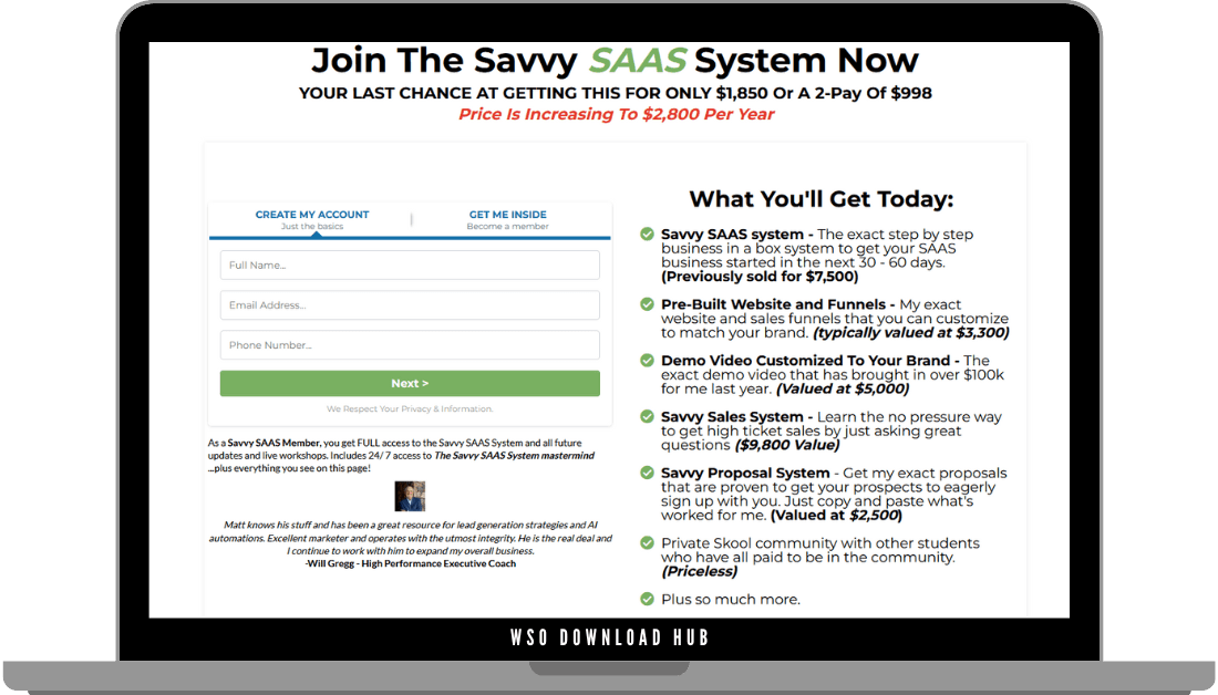 Matt C Milne – The Savvy SAAS System