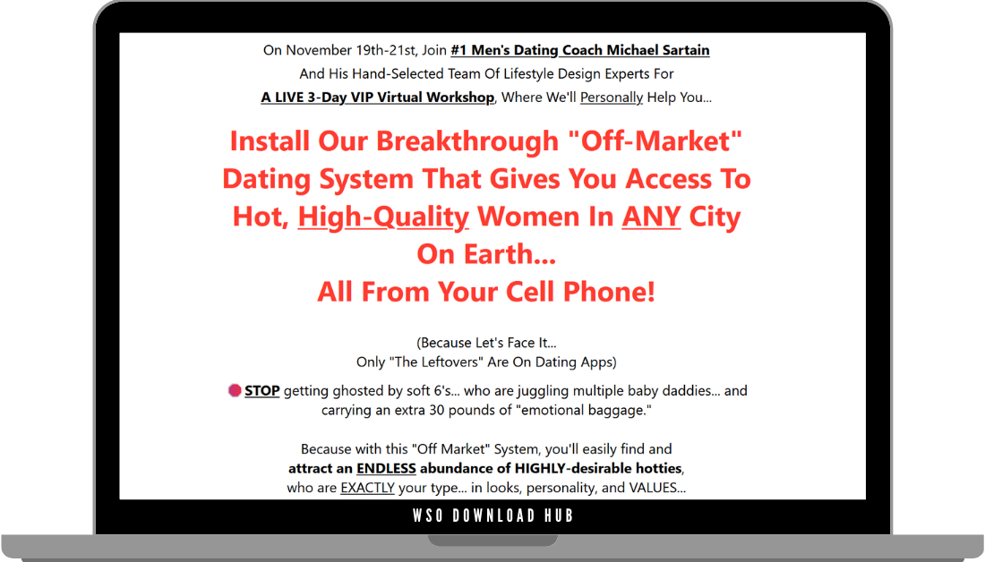 Michael Sartain – Off Market Dating System Download