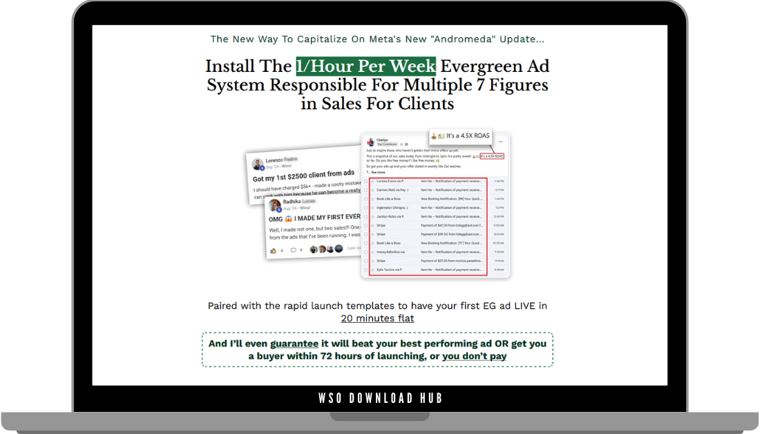 Zac Hansen - Evergreen Ads Rapid Launch Kit FE + OTOs - Multiple 7 Figures in Sales For Clients!Download