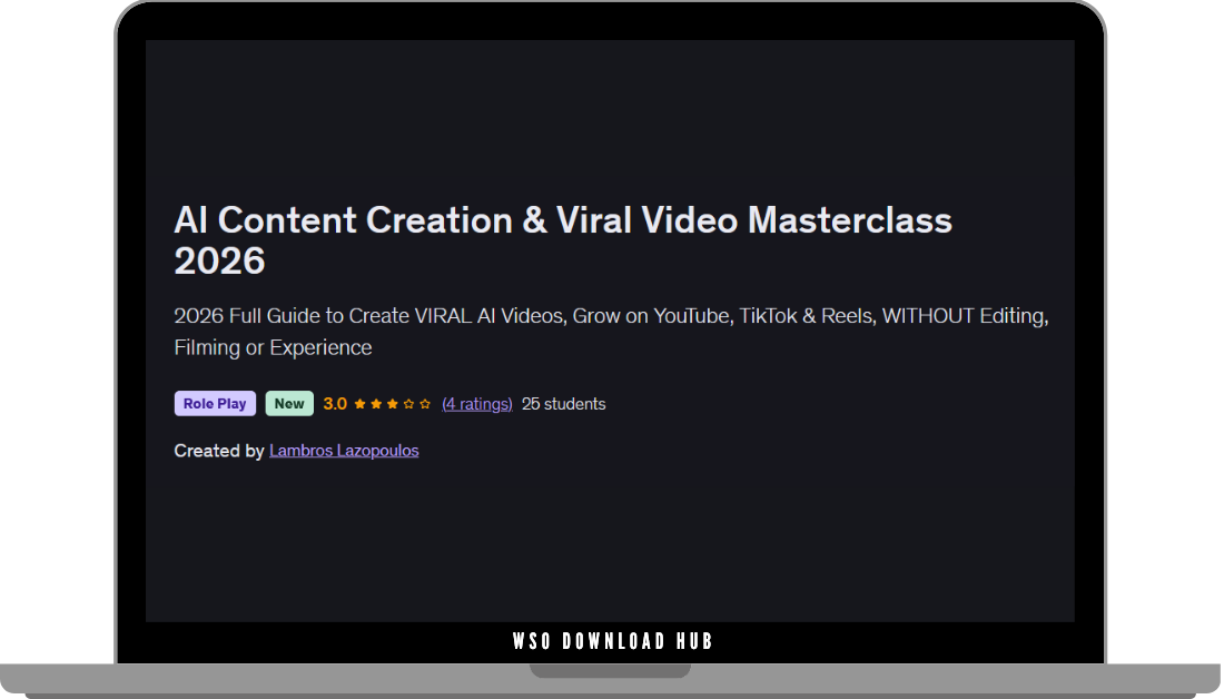 Lambros Lazopoulos – AI Content Creation & Viral Video Masterclass 2026 Free Download