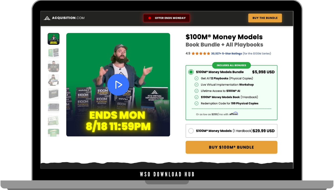 Alex Hormozi $100M Money Models Book Bundle + 12 Play Books Download