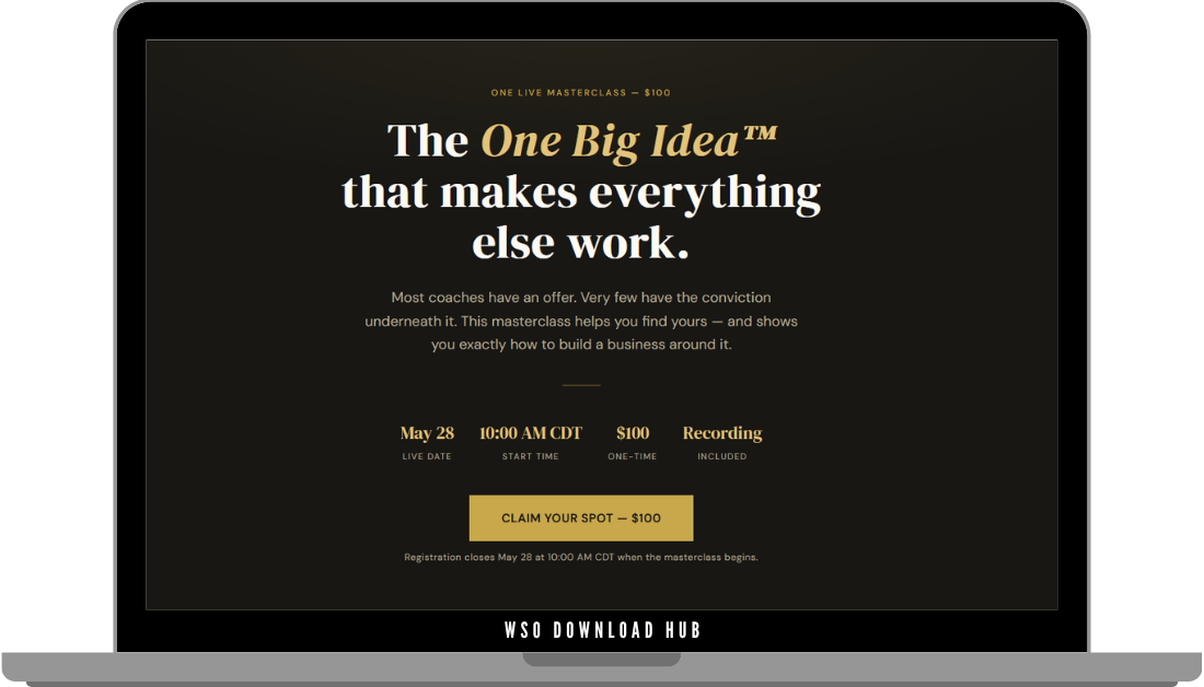 Jon Brosio – One Big Idea Masterclass Download